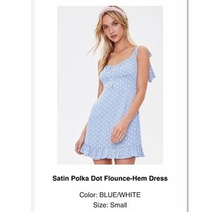 Forever 21 baby blue polka dot dress